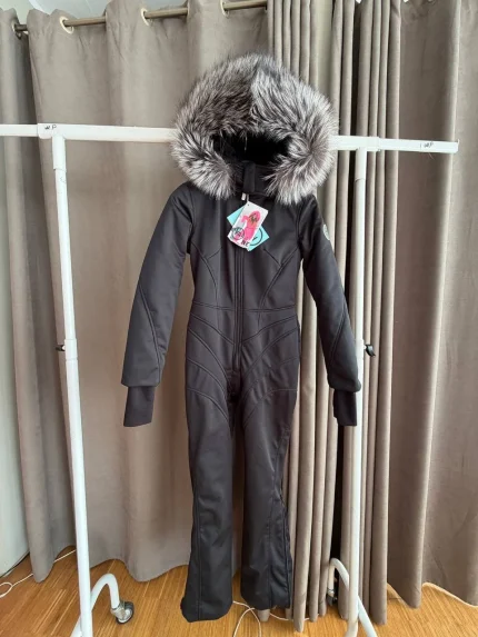 Женский зимний комбинезон из софтшелла Черный