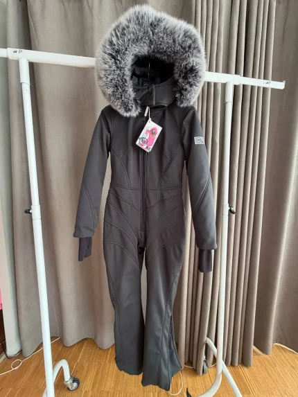 Женский зимний комбинезон из софтшелла Черный 2