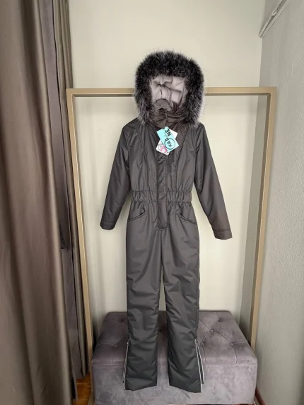 Женский зимний мембранный комбинезон Серый Оптима