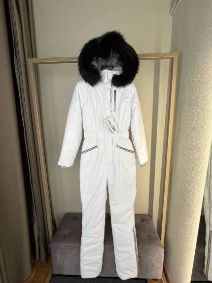 Женский зимний мембранный комбинезон Белый Мидл