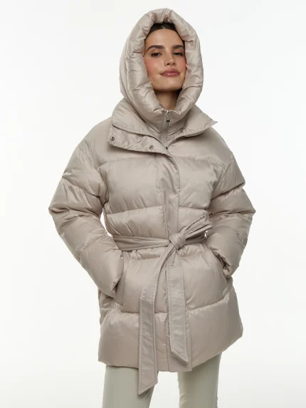 Женская куртка зимняя с манишкой Жемчужный