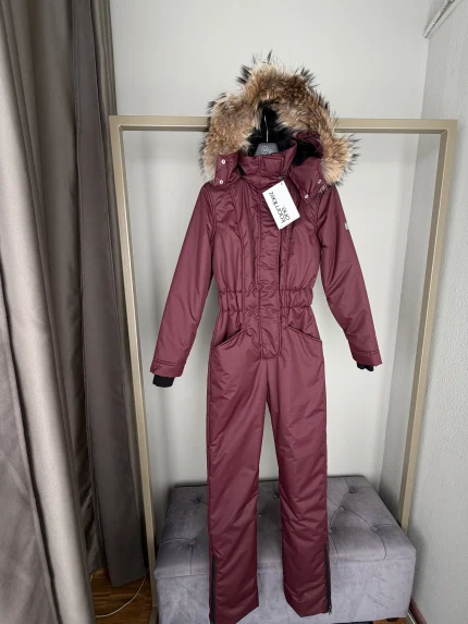 Женский зимний мембранный комбинезон Винный Оптима